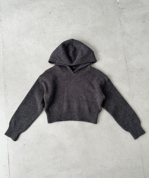 クロップドフーディーニットトップス | BA2256026 | ダークグレー