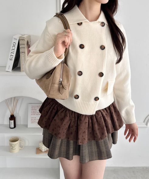 ダブルボタン襟付きニットカーディガン | SL2254001 | アイボリー