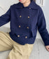 ダブルボタン襟付きニットカーディガン | SL2254001 | ネイビー