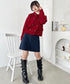 ダブルボタン襟付きニットカーディガン | SL2254001 | レッド