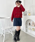 ダブルボタン襟付きニットカーディガン | SL2254001 | レッド