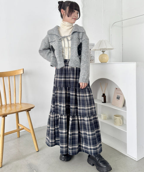 チェックティアードロングスカート | SL2256096 | ネイビー