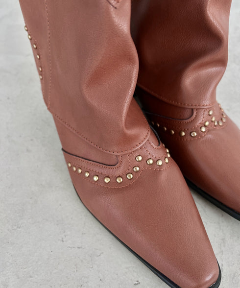 スタッズゲートルミドルブーツ | SL3256097 | ブラウン