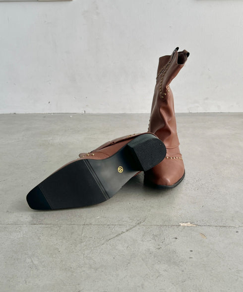 スタッズゲートルミドルブーツ | SL3256097 | ブラウン