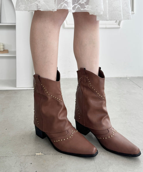 スタッズゲートルミドルブーツ | SL3256097 | ブラウン