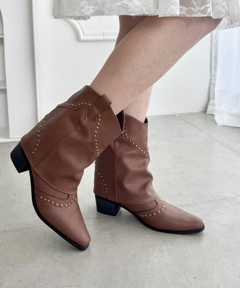 スタッズゲートルミドルブーツ | SL3256097 | ブラウン