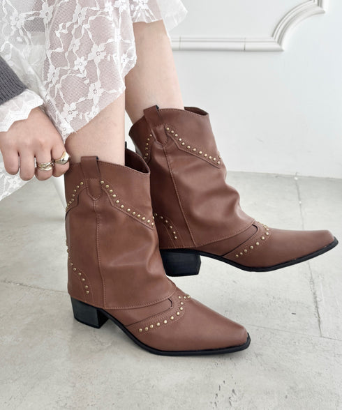 スタッズゲートルミドルブーツ | SL3256097 | ブラウン