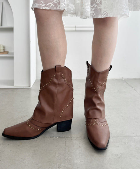スタッズゲートルミドルブーツ | SL3256097 | ブラウン
