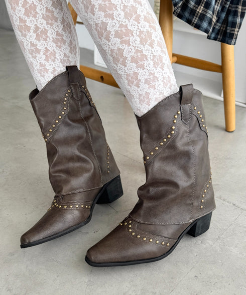 スタッズゲートルミドルブーツ | SL3256097 | ダークブラウン