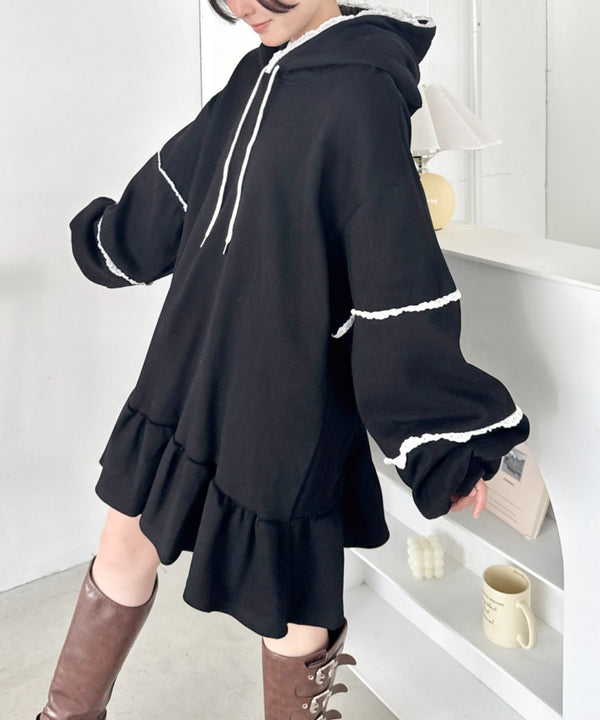 フリルフーディーミニワンピース | SL2256098 | ブラック