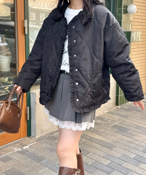 フリルキルティングジャケット | SL2256099 | ブラック