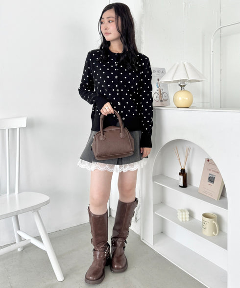 ドットニットカーディガントップス | SL2256100 | ブラック