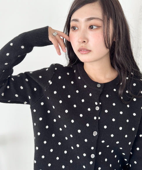 ドットニットカーディガントップス | SL2256100 | ブラック