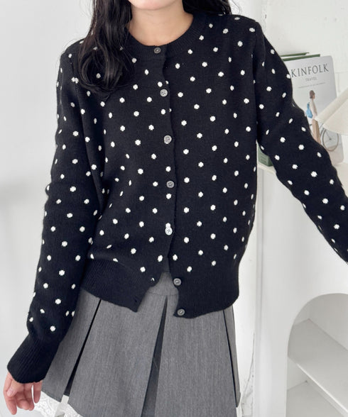 ドットニットカーディガントップス | SL2256100 | ブラック