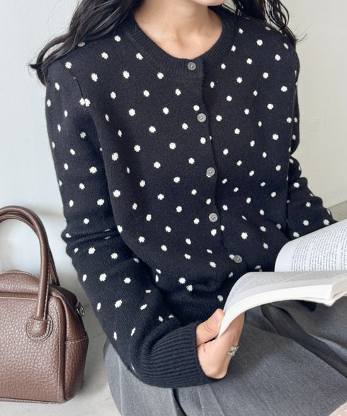 ドットニットカーディガントップス | SL2256100 | ブラック
