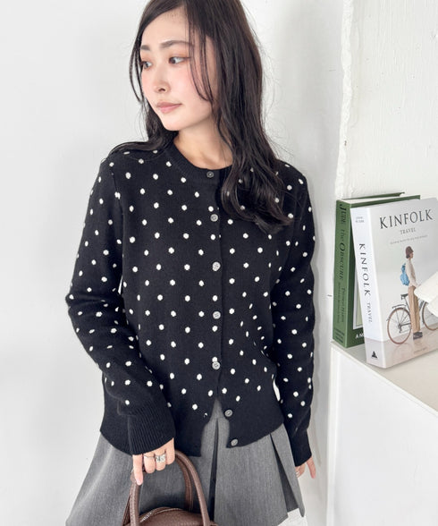 ドットニットカーディガントップス | SL2256100 | ブラック