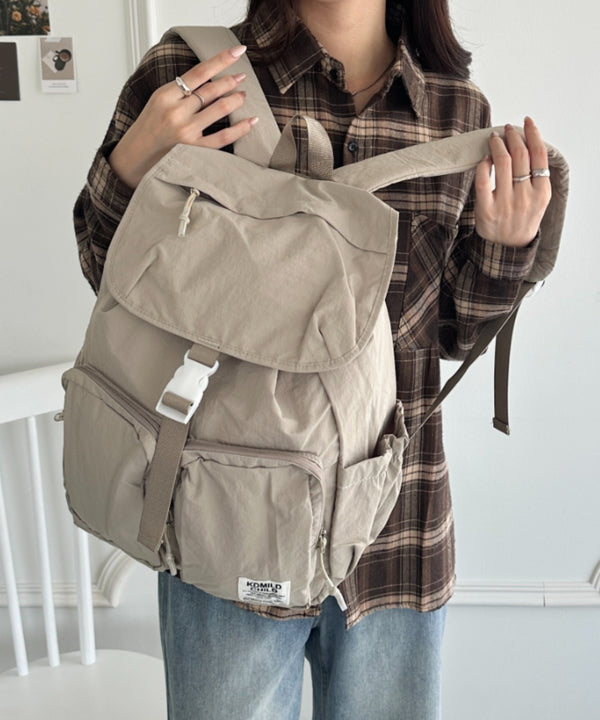 【A4収納可】多ポケットフラップバックパック | WR1256005 | ベージュ