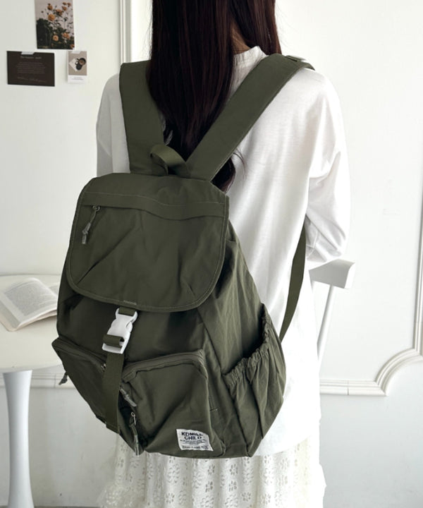 【A4収納可】多ポケットフラップバックパック | WR1256005 | カーキ