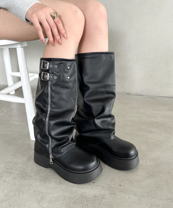 ヴィンテージロング厚底カバーブーツ | WR3256007 | ブラック