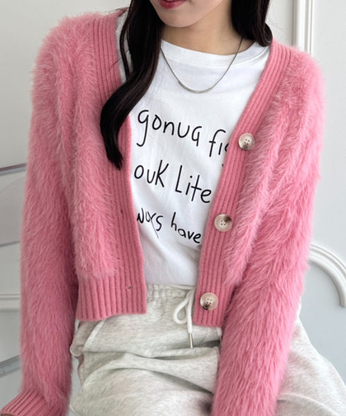 シャギーニットショートカーディガン | WR2256009 | ピンク