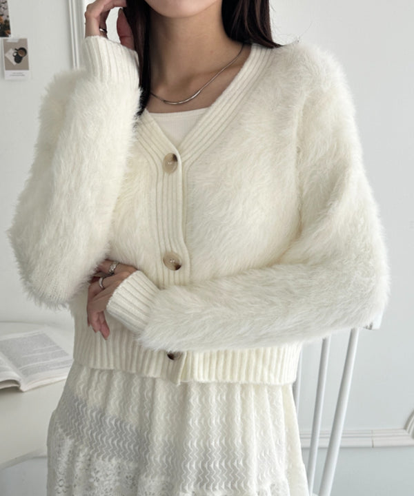 シャギーニットショートカーディガン | WR2256009 | アイボリー