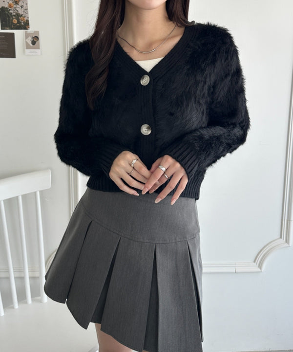 シャギーニットショートカーディガン | WR2256009 | ブラック