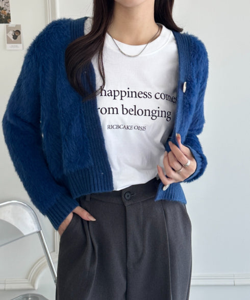 シャギーニットショートカーディガン | WR2256009 | ブルー