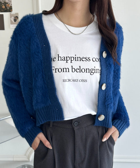 シャギーニットショートカーディガン | WR2256009 | ブルー