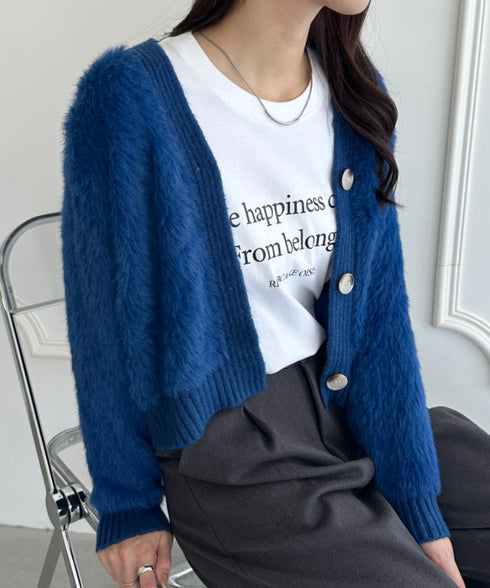 シャギーニットショートカーディガン | WR2256009 | ブルー