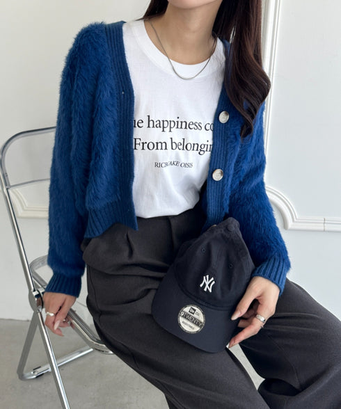 シャギーニットショートカーディガン | WR2256009 | ブルー