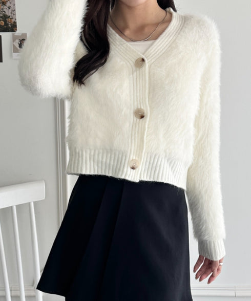 シャギーニットショートカーディガン | WR2256009 | アイボリー