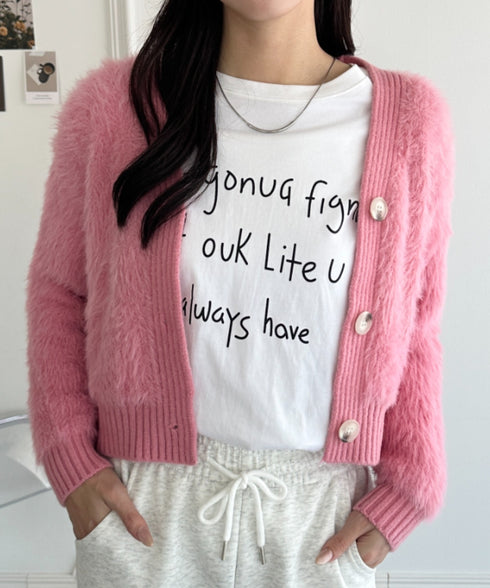 シャギーニットショートカーディガン | WR2256009 | ピンク