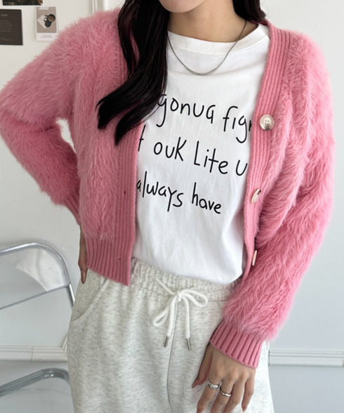 シャギーニットショートカーディガン | WR2256009 | ピンク