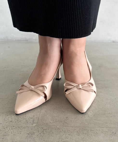 ピンヒールリボンパンプス | MD3256002 | ベージュ