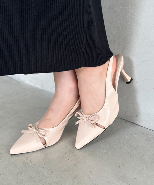 ピンヒールリボンパンプス | MD3256002 | ベージュ