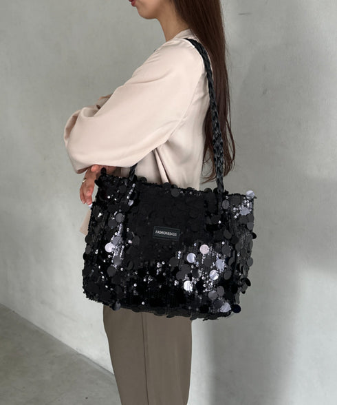 スパンコールパーティーバッグ | MD1256005 | ブラック