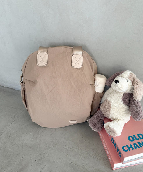 大容量 3WAY丸形バックパック マザーズバッグ トートバッグ | MD1256006 | ベージュ