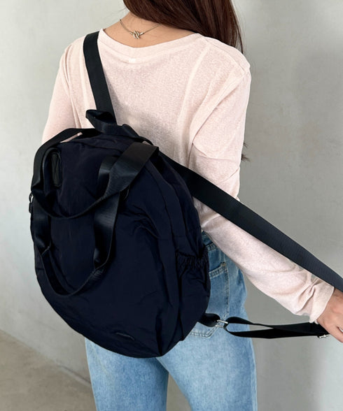 大容量 3WAY丸形バックパック マザーズバッグ トートバッグ | MD1256006 | ブラック