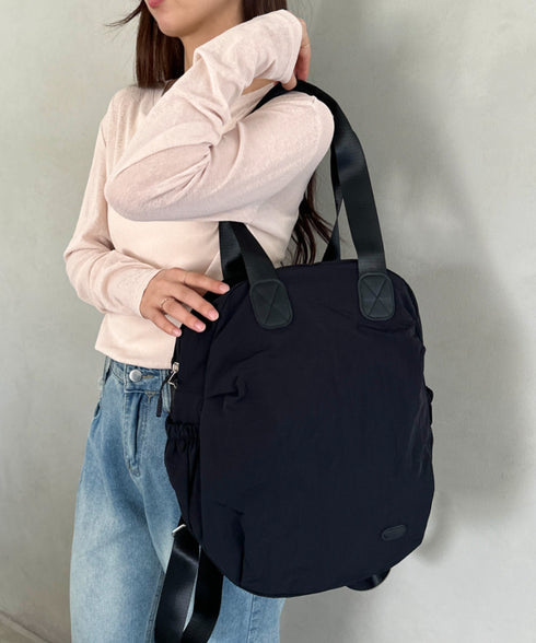 大容量 3WAY丸形バックパック マザーズバッグ トートバッグ | MD1256006 | ブラック