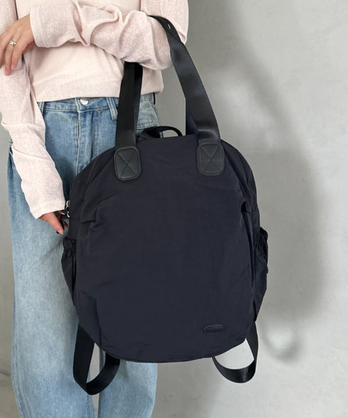 大容量 3WAY丸形バックパック マザーズバッグ トートバッグ | MD1256006 | ブラック