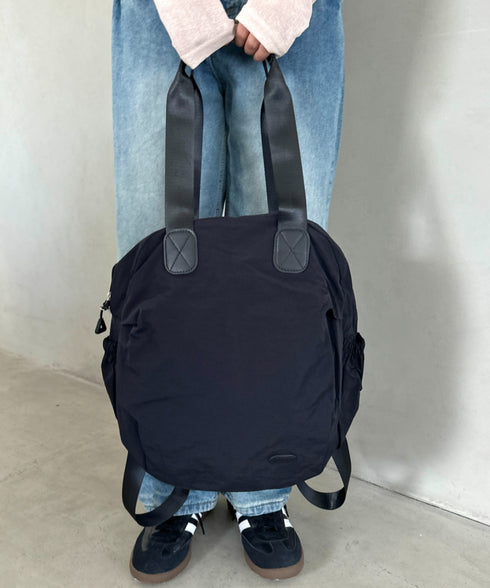 大容量 3WAY丸形バックパック マザーズバッグ トートバッグ | MD1256006 | ブラック