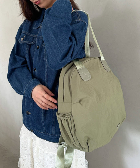 大容量 3WAY丸形バックパック マザーズバッグ トートバッグ | MD1256006 | カーキ