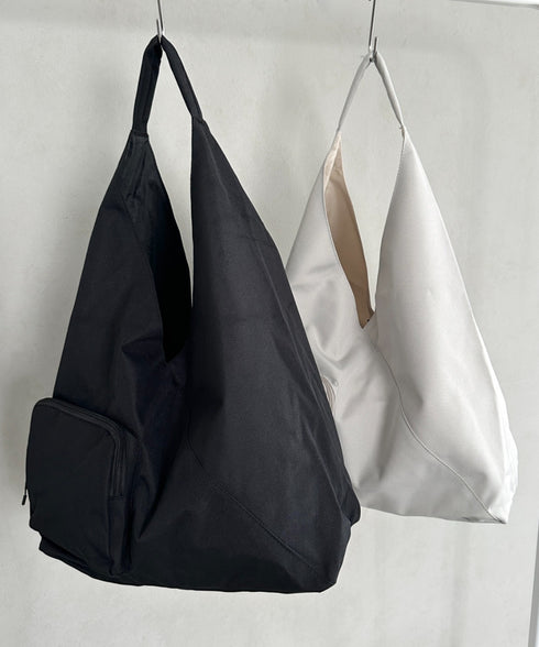 【A4収納可】ワンハンドル外ポケット付きトート ユニセックス | MD1256007 | ブラック