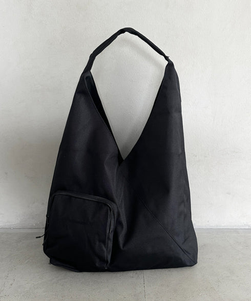 【A4収納可】ワンハンドル外ポケット付きトート ユニセックス | MD1256007 | ブラック