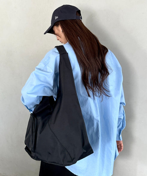 【A4収納可】ワンハンドル外ポケット付きトート ユニセックス | MD1256007 | ブラック