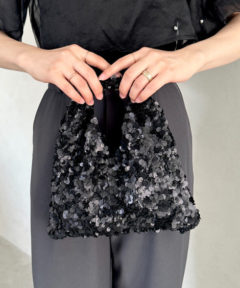 2WAYスパンコールハンドバッグ/ショルダーバッグ オケージョンバッグ パーティーバッグ | MD1256008 | ブラック