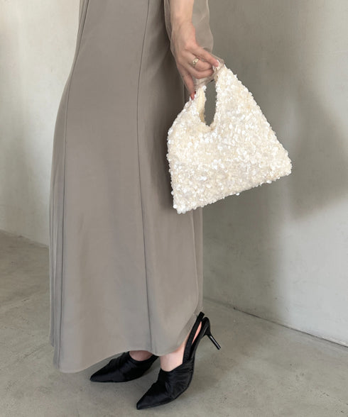 2WAYスパンコールハンドバッグ/ショルダーバッグ オケージョンバッグ パーティーバッグ | MD1256008 | アイボリー