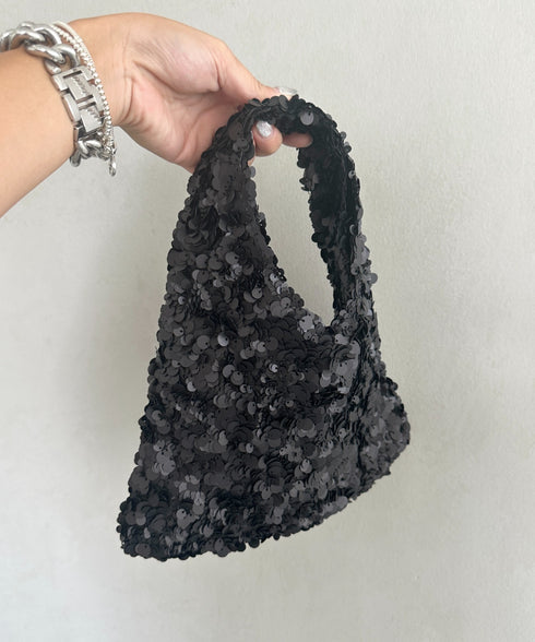 2WAYスパンコールハンドバッグ/ショルダーバッグ オケージョンバッグ パーティーバッグ | MD1256008 | ブラック