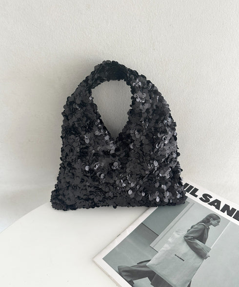 2WAYスパンコールハンドバッグ/ショルダーバッグ オケージョンバッグ パーティーバッグ | MD1256008 | ブラック