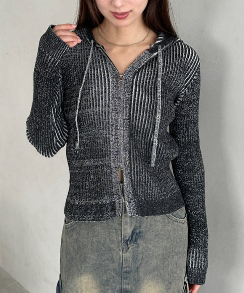 ダブルジップアップニットパーカー | MD2256010 | ブラック